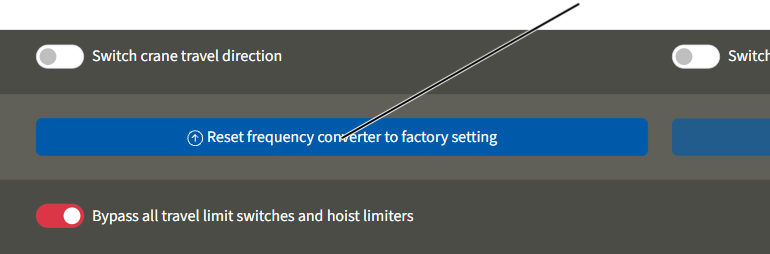U:\Allgemein\Produkthandbücher\User Interfaces\Screenshots - KranOS\DE\Frequenzumrichter auf Werkseinstellung.png