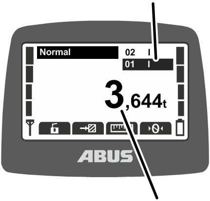 U:\Allgemein\Produkthandbücher\Produkthandbücher Fotos\ABURemote Meisterschalter\Ohne Sender (mit Displaytexten)\trans_de\Kranwahl Zweiter Kran.png