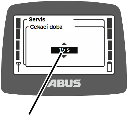 U:\Allgemein\Produkthandbücher\Produkthandbücher Fotos\ABURemote Meisterschalter\Ohne Sender (mit Displaytexten)\trans_de\Wartezeit einstellen.png