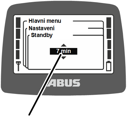 U:\Allgemein\Produkthandbücher\Produkthandbücher Fotos\ABURemote Meisterschalter\Ohne Sender (mit Displaytexten)\trans_de\Standby einstellen.png