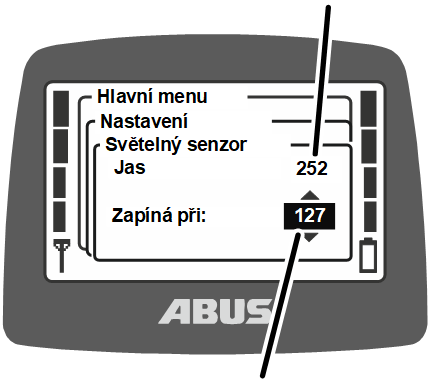 U:\Allgemein\Produkthandbücher\Produkthandbücher Fotos\ABURemote Meisterschalter\Ohne Sender (mit Displaytexten)\trans_de\Licht-Sensor einstellen.png