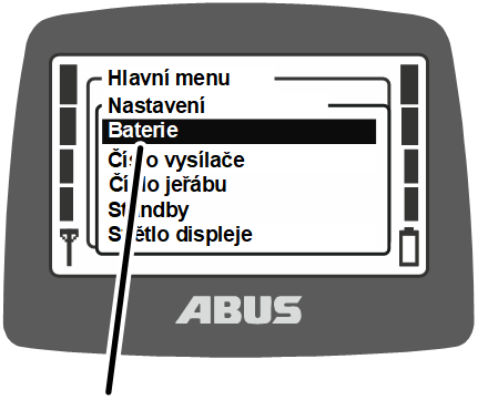 U:\Allgemein\Produkthandbücher\Produkthandbücher Fotos\ABURemote Meisterschalter\Ohne Sender (mit Displaytexten)\trans_de\Menü Batterie.png