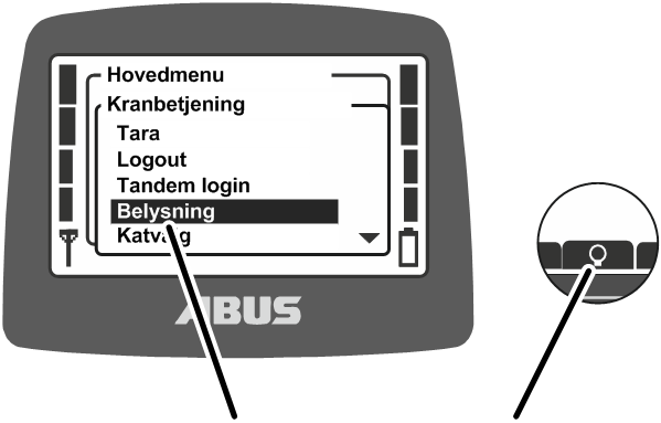 U:\Allgemein\Produkthandbücher\Produkthandbücher Fotos\ABURemote Meisterschalter\Ohne Sender (mit Displaytexten)\trans_de\Funktionen Kranlicht.png