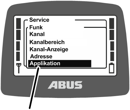 U:\Allgemein\Produkthandbücher\Produkthandbücher Fotos\ABURemote Meisterschalter\Ohne Sender (mit Displaytexten)\trans_de\Menü Applikation.png