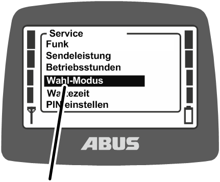 U:\Allgemein\Produkthandbücher\Produkthandbücher Fotos\ABURemote Meisterschalter\Ohne Sender (mit Displaytexten)\trans_de\Menü Wahl-Modus.png