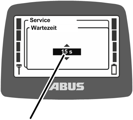 U:\Allgemein\Produkthandbücher\Produkthandbücher Fotos\ABURemote Meisterschalter\Ohne Sender (mit Displaytexten)\trans_de\Wartezeit einstellen.png