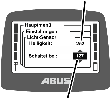 U:\Allgemein\Produkthandbücher\Produkthandbücher Fotos\ABURemote Meisterschalter\Ohne Sender (mit Displaytexten)\trans_de\Licht-Sensor einstellen.png