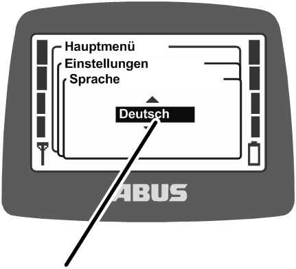 U:\Allgemein\Produkthandbücher\Produkthandbücher Fotos\ABURemote Meisterschalter\Ohne Sender (mit Displaytexten)\trans_de\Sprache einstellen.png