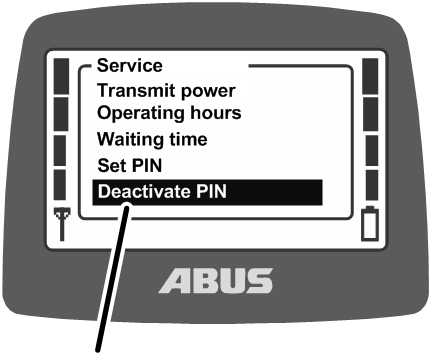 U:\Allgemein\Produkthandbücher\Produkthandbücher Fotos\ABURemote Meisterschalter\Ohne Sender (mit Displaytexten)\trans_de\Menü PIN ausschalten.png