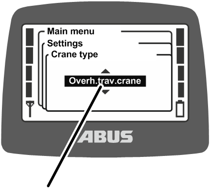 U:\Allgemein\Produkthandbücher\Produkthandbücher Fotos\ABURemote Meisterschalter\Ohne Sender (mit Displaytexten)\trans_de\Krantyp einstellen.png