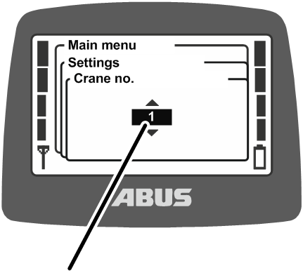 U:\Allgemein\Produkthandbücher\Produkthandbücher Fotos\ABURemote Meisterschalter\Ohne Sender (mit Displaytexten)\trans_de\Krannummer einstellen.png
