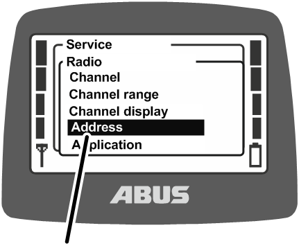 U:\Allgemein\Produkthandbücher\Produkthandbücher Fotos\ABURemote Meisterschalter\Ohne Sender (mit Displaytexten)\trans_de\Menü Adresse.png
