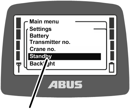 U:\Allgemein\Produkthandbücher\Produkthandbücher Fotos\ABURemote Meisterschalter\Ohne Sender (mit Displaytexten)\trans_de\Menü Standby.png