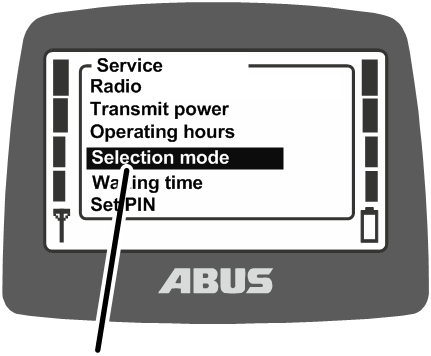 U:\Allgemein\Produkthandbücher\Produkthandbücher Fotos\ABURemote Meisterschalter\Ohne Sender (mit Displaytexten)\trans_de\Menü Wahl-Modus.png