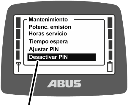 U:\Allgemein\Produkthandbücher\Produkthandbücher Fotos\ABURemote Meisterschalter\Ohne Sender (mit Displaytexten)\trans_de\Menü PIN ausschalten.png