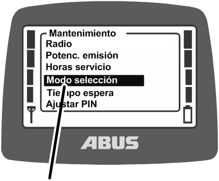 U:\Allgemein\Produkthandbücher\Produkthandbücher Fotos\ABURemote Meisterschalter\Ohne Sender (mit Displaytexten)\trans_de\Menü Wahl-Modus.png
