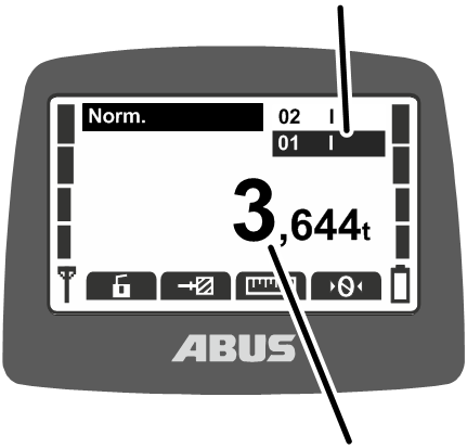 U:\Allgemein\Produkthandbücher\Produkthandbücher Fotos\ABURemote Meisterschalter\Ohne Sender (mit Displaytexten)\trans_de\Kranwahl Zweiter Kran.png