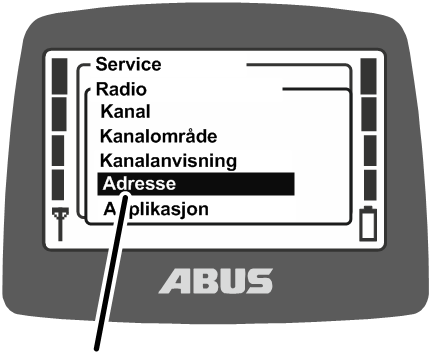 U:\Allgemein\Produkthandbücher\Produkthandbücher Fotos\ABURemote Meisterschalter\Ohne Sender (mit Displaytexten)\trans_de\Menü Adresse.png