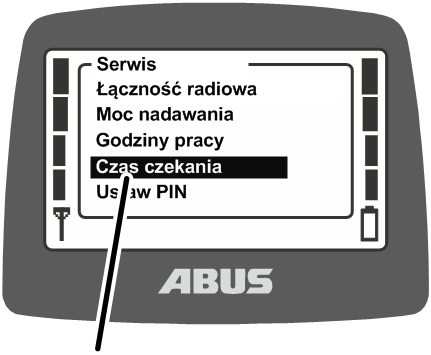 U:\Allgemein\Produkthandbücher\Produkthandbücher Fotos\ABURemote Meisterschalter\Ohne Sender (mit Displaytexten)\trans_de\Menü Wartezeit.png