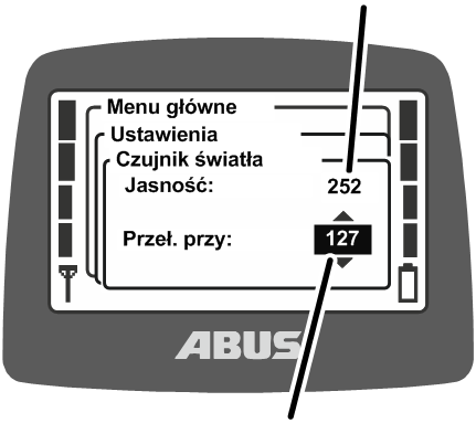 U:\Allgemein\Produkthandbücher\Produkthandbücher Fotos\ABURemote Meisterschalter\Ohne Sender (mit Displaytexten)\trans_de\Licht-Sensor einstellen.png