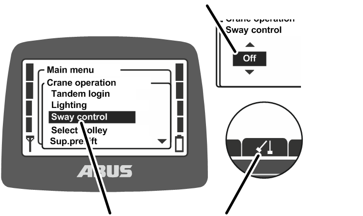 U:\Allgemein\Produkthandbücher\Produkthandbücher Fotos\ABURemote Meisterschalter\Ohne Sender (mit Displaytexten)\trans_de\Funktionen Pendeldämpfaus.png
