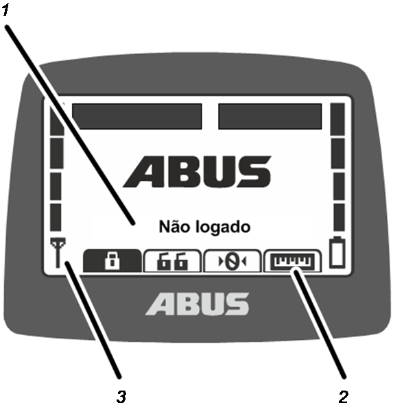 Indicação no modo de operação (aparelho transmissor)