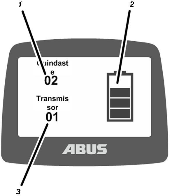 Indicação no modo de operação (aparelho transmissor)