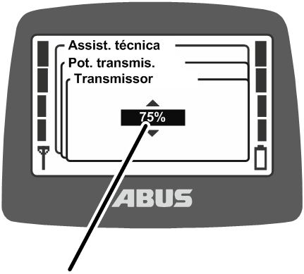 U:\Allgemein\Produkthandbücher\Produkthandbücher Fotos\ABURemote Meisterschalter\Ohne Sender (mit Displaytexten)\trans_pt\Sendeleistung einstellen.png
