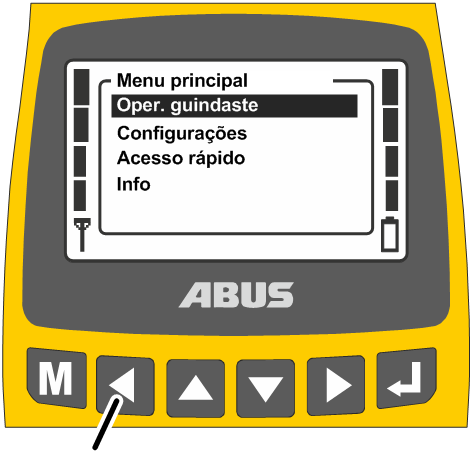 U:\Allgemein\Produkthandbücher\Produkthandbücher Fotos\ABURemote Handsender\Handsender (mit Displaytexten)\trans_de\Menü bedienen - zurück.png