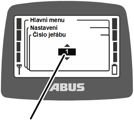 U:\Allgemein\Produkthandbücher\Produkthandbücher Fotos\ABURemote Meisterschalter\Ohne Sender (mit Displaytexten)\trans_de\Krannummer einstellen.png