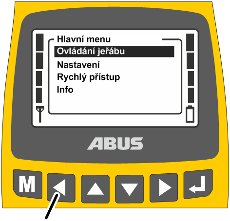 U:\Allgemein\Produkthandbücher\Produkthandbücher Fotos\ABURemote Handsender\Handsender (mit Displaytexten)\trans_de\Menü bedienen - zurück.png