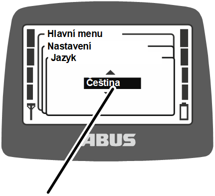 U:\Allgemein\Produkthandbücher\Produkthandbücher Fotos\ABURemote Meisterschalter\Ohne Sender (mit Displaytexten)\trans_de\Sprache einstellen.png