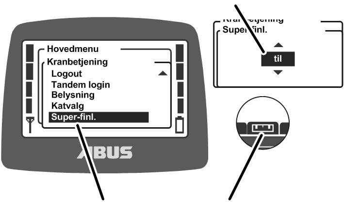 U:\Allgemein\Produkthandbücher\Produkthandbücher Fotos\ABURemote Meisterschalter\Ohne Sender (mit Displaytexten)\trans_de\Funktionen Superfeinaus.png