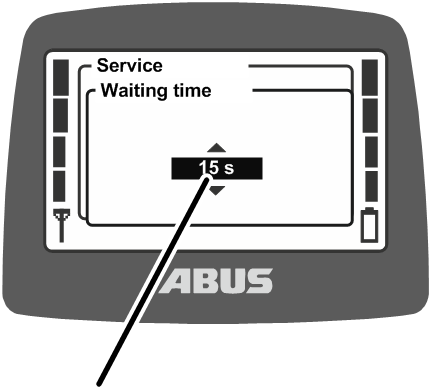 U:\Allgemein\Produkthandbücher\Produkthandbücher Fotos\ABURemote Meisterschalter\Ohne Sender (mit Displaytexten)\trans_de\Wartezeit einstellen.png