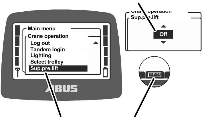 U:\Allgemein\Produkthandbücher\Produkthandbücher Fotos\ABURemote Meisterschalter\Ohne Sender (mit Displaytexten)\trans_de\Funktionen Superfeinan.png