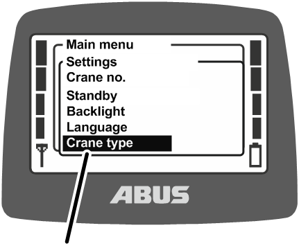 U:\Allgemein\Produkthandbücher\Produkthandbücher Fotos\ABURemote Meisterschalter\Ohne Sender (mit Displaytexten)\trans_de\Menü Krantyp.png