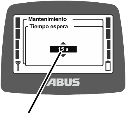 U:\Allgemein\Produkthandbücher\Produkthandbücher Fotos\ABURemote Meisterschalter\Ohne Sender (mit Displaytexten)\trans_de\Wartezeit einstellen.png