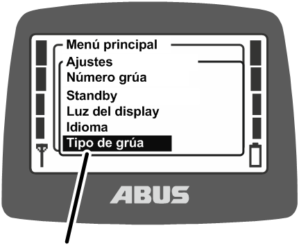 U:\Allgemein\Produkthandbücher\Produkthandbücher Fotos\ABURemote Meisterschalter\Ohne Sender (mit Displaytexten)\trans_de\Menü Krantyp.png