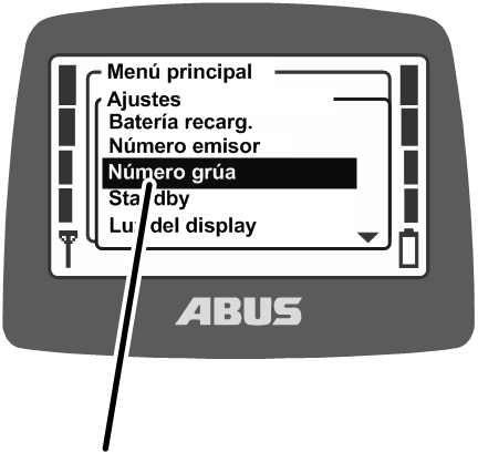 U:\Allgemein\Produkthandbücher\Produkthandbücher Fotos\ABURemote Meisterschalter\Ohne Sender (mit Displaytexten)\trans_de\Menü Krannummer.png