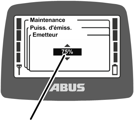 U:\Allgemein\Produkthandbücher\Produkthandbücher Fotos\ABURemote Meisterschalter\Ohne Sender (mit Displaytexten)\trans_fr\Sendeleistung einstellen.png