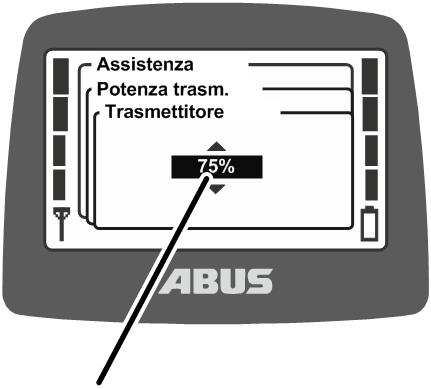U:\Allgemein\Produkthandbücher\Produkthandbücher Fotos\ABURemote Meisterschalter\Ohne Sender (mit Displaytexten)\trans_it\Sendeleistung einstellen.png