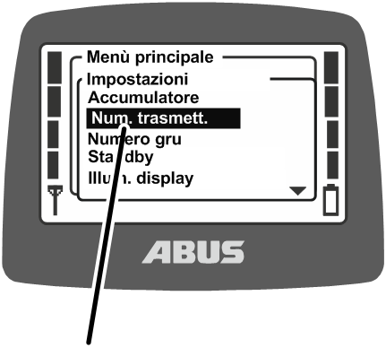U:\Allgemein\Produkthandbücher\Produkthandbücher Fotos\ABURemote Meisterschalter\Ohne Sender (mit Displaytexten)\trans_de\Menü Sendernummer.png