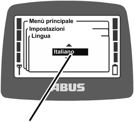 U:\Allgemein\Produkthandbücher\Produkthandbücher Fotos\ABURemote Meisterschalter\Ohne Sender (mit Displaytexten)\trans_de\Sprache einstellen.png