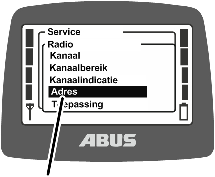 U:\Allgemein\Produkthandbücher\Produkthandbücher Fotos\ABURemote Meisterschalter\Ohne Sender (mit Displaytexten)\trans_de\Menü Adresse.png