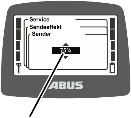 U:\Allgemein\Produkthandbücher\Produkthandbücher Fotos\ABURemote Meisterschalter\Ohne Sender (mit Displaytexten)\trans_no\Sendeleistung einstellen.png