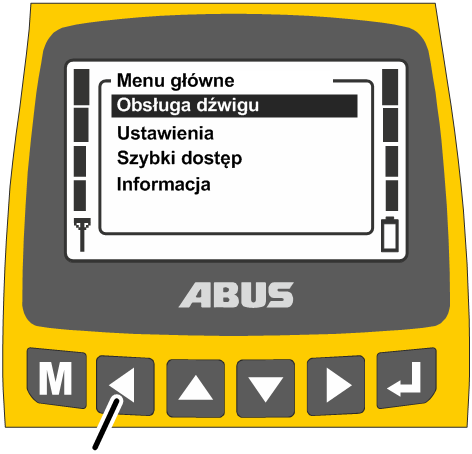 U:\Allgemein\Produkthandbücher\Produkthandbücher Fotos\ABURemote Handsender\Handsender (mit Displaytexten)\trans_de\Menü bedienen - zurück.png