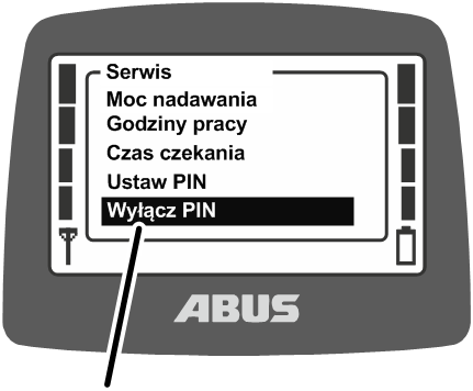 U:\Allgemein\Produkthandbücher\Produkthandbücher Fotos\ABURemote Meisterschalter\Ohne Sender (mit Displaytexten)\trans_de\Menü PIN ausschalten.png