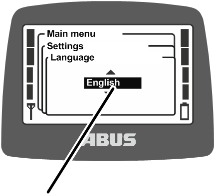 U:\Allgemein\Produkthandbücher\Produkthandbücher Fotos\ABURemote Meisterschalter\Ohne Sender (mit Displaytexten)\trans_de\Sprache einstellen.png