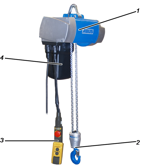 Descrição do equipamento Talha de corrente avulsa