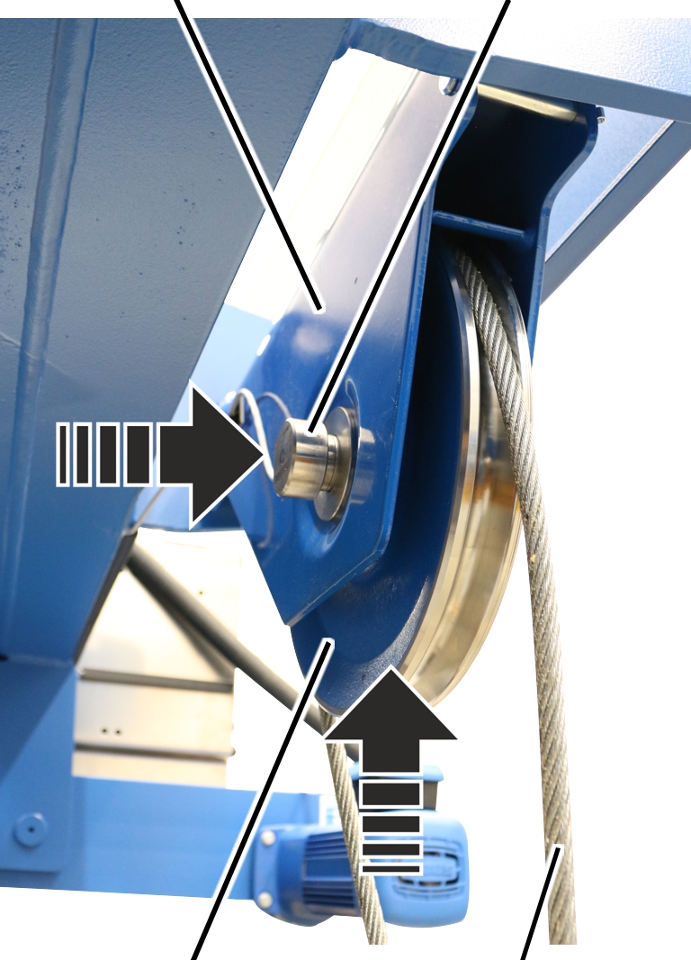 U:\Allgemein\Produkthandbücher\Produkthandbücher Fotos\Seilzug kompakt\Seilzug D\Seilzug D true vertical lift\Messbolzen in Umlenkrolle 3.jpg